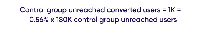 Reach matters - control group unreached converted users